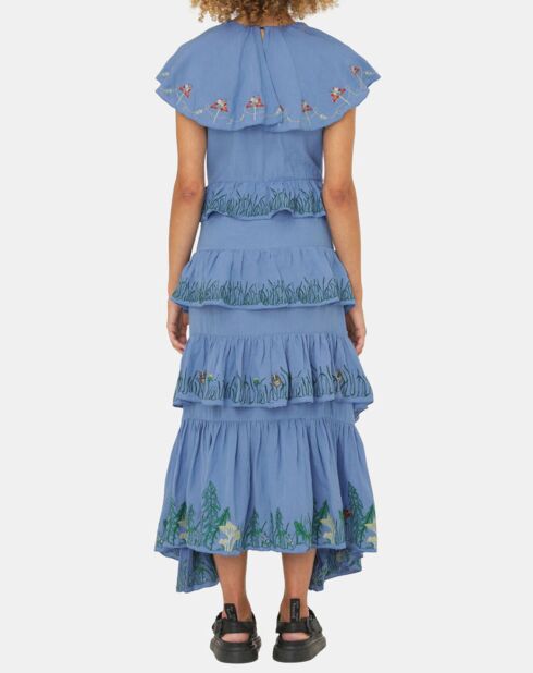 Robe en Lin mélangé Algue bleue