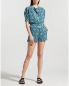 Chemise Nessie imprimée bleu/vert