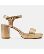 Sandales à talon en Cuir dorées - Talon 7.5 cm