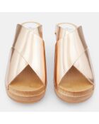 Sabots en Cuir Yzis roses - Talon 7,5 cm