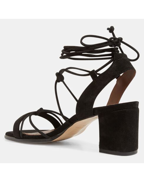 Sandali Sophie in pelle di velluto nero - tacco 7 cm