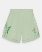 Short en Lin mélangé Aleta vert clair