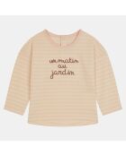 T-Shirt en Coton Bio Alamo ml print écru/rose