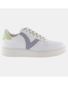 Sneakers bianche pastello/verde/viola