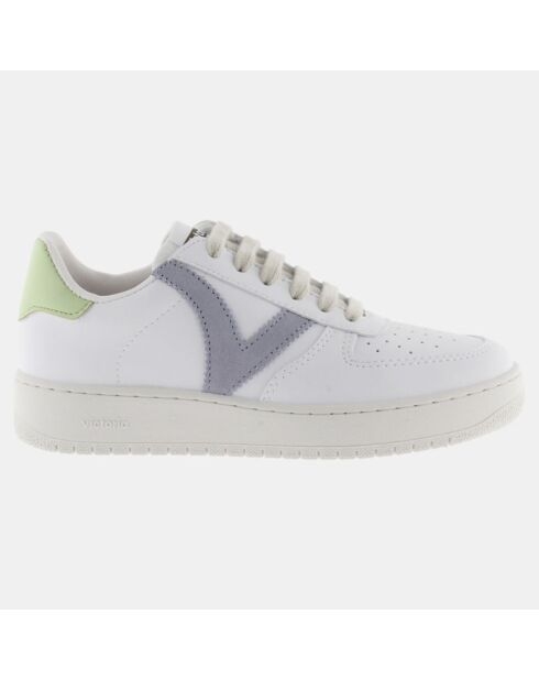Sneakers bianche pastello/verde/viola