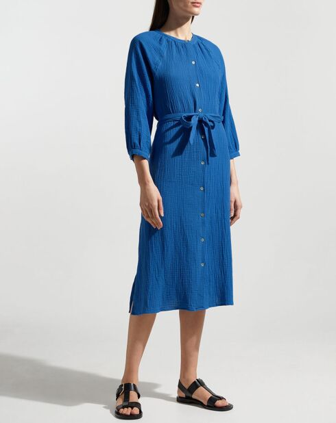 Robe-chemise midi Lao bleu vif