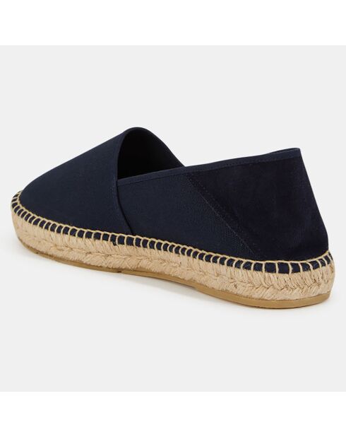 Espadrilles en Velours de Cuir bleu marine