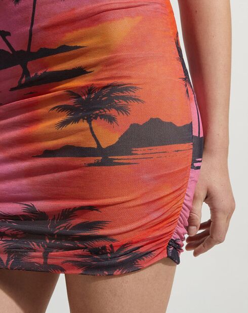 Mini abito Morgana rosa/nero