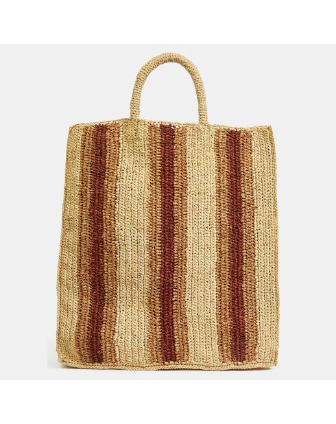 Sac cabas Airo rayé Tricolore marron/multicolore - 35x15x40 cm