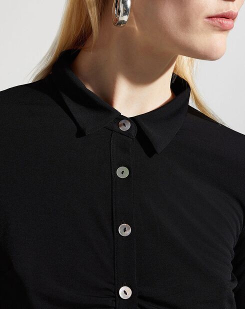 Chemise froncée Alisson noire