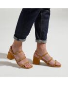 Sandales à talon en Cuir marron - Talon 6 cm