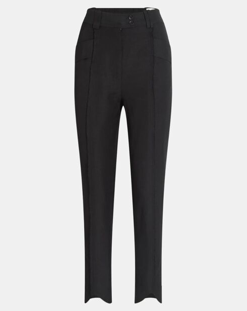 Pantalon en Lin & Rayon Surrounding noir