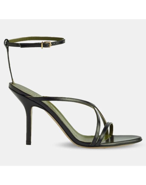 Sandales en Cuir noires - Talon 9 cm