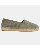 Espadrilles tissu ajouré vertes