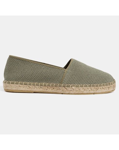 Espadrilles tissu ajouré vertes