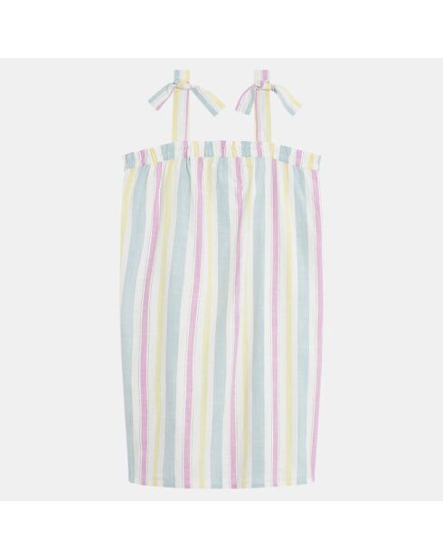 Laetitia Bis Kleid aus Bio-Baumwolle mit mehrfarbigem Riemen
