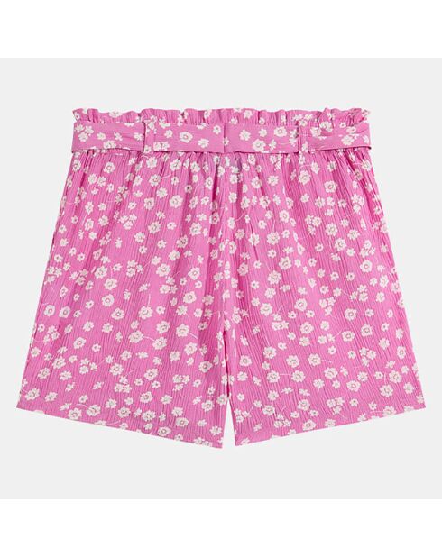 Short Lola à fleurs rose
