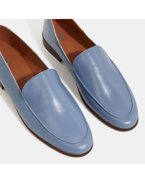 Mocassins en Cuir bleu jean