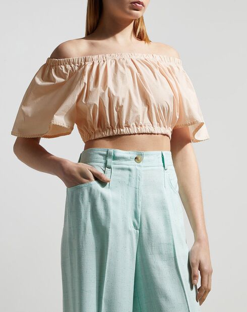 Top Cropped rose clair
