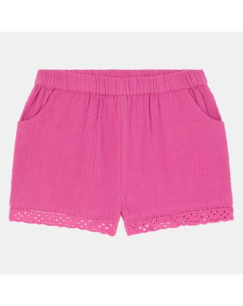 Short en Coton Bio Irina bis seersucker violet