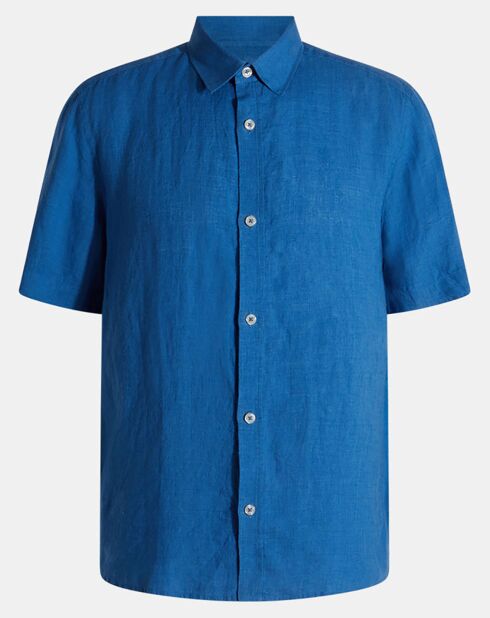 Chemise 100% Lin Pilinco mc bleu foncé