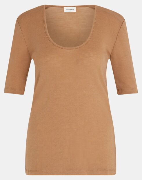 T-Shirt 100% Laine Cedina marron