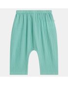 Pantalon en Coton Bio Isouma gaze vert