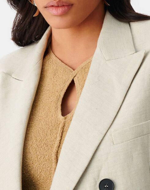 Veste en Coton & Lin Clia beige