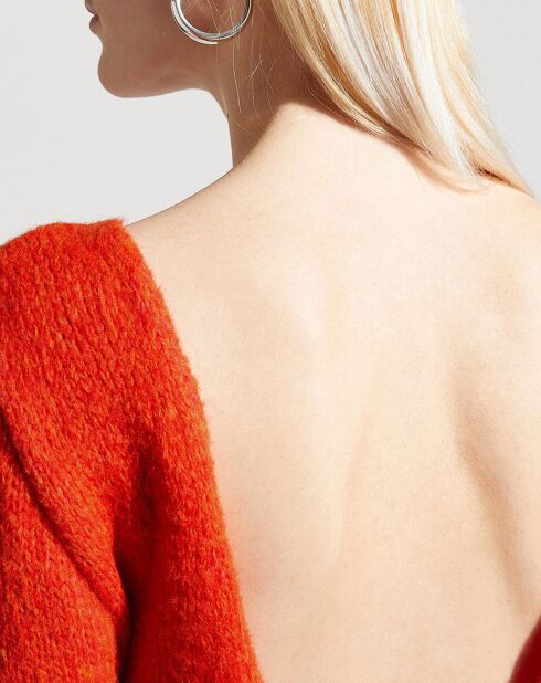 Dutuit orangefarbenes rückenfreies Kleid