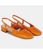 Slingbacks en Cuir croco Mia orange