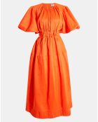 Robe midi en Lin mélangé Cosette Tie Back ouverte dos orange