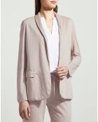 Veste en Lin mélangé poches plaquées beige clair