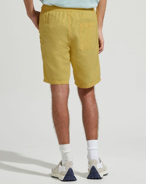 Bermuda in cotone e lino Pudocklin giallo chiaro
