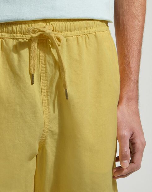 Bermuda in cotone e lino Pudocklin giallo chiaro