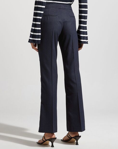 Pantalon Melissa rayé bleu marine