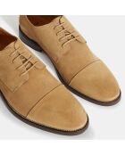 Derbies en Velours de Cuir beiges