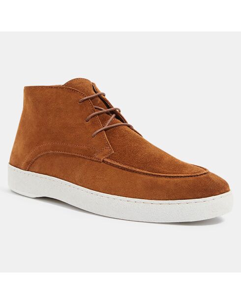 Derbies en Velours de Cuir mid camel