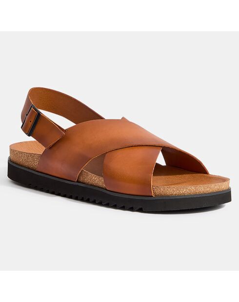 Sandales en Cuir camel