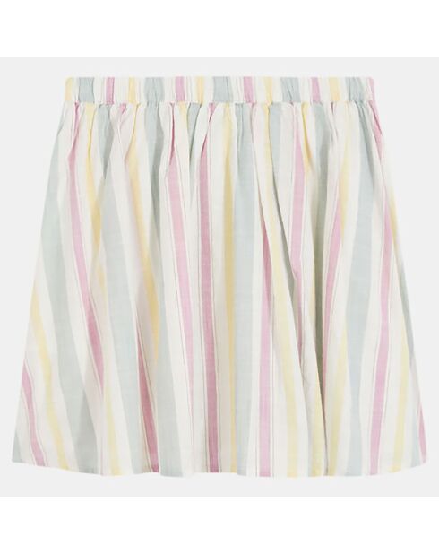 Jupe en Coton Bio Divine bis rayée multicolore