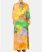 Robe 100% Soie Emma multicolore