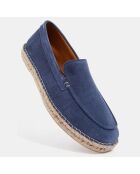 Mocassins espadrilles en Velours de Cuir bleu jean