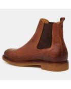 Chelsea Boots en Cuir crêpe camel