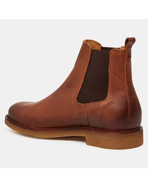 Chelsea Boots en Cuir crêpe camel