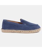 Mocassins espadrilles en Velours de Cuir bleu jean