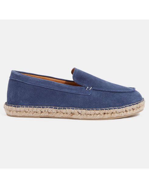 Mocassins espadrilles en Velours de Cuir bleu jean