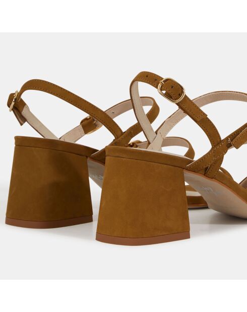 Sandales à talon en Cuir marron - Talon 6 cm