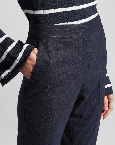 Pantalon Melissa rayé bleu marine