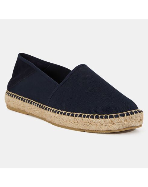 Espadrilles en Velours de Cuir bleu marine