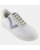 Sneakers bianche pastello/verde/viola
