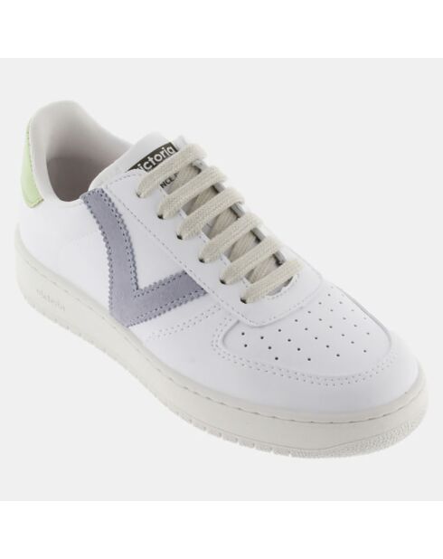 Sneakers bianche pastello/verde/viola